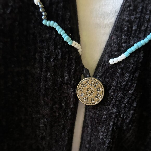 Jayson Younger Wool Blend Hand Beaded and Embroidered Cropped Cardigan - Picture 7 of 15